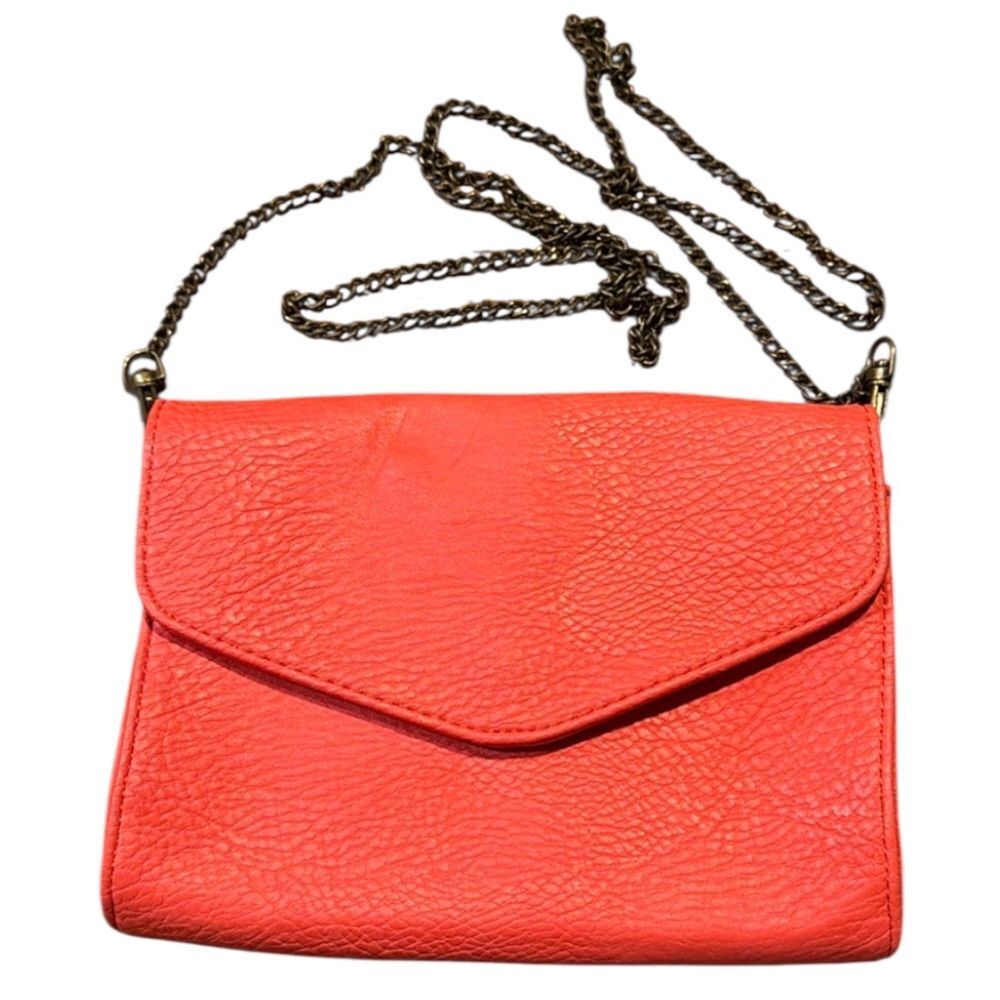 KIMCHI BLUE Envelope Crossbody chain Purse peach salmon color